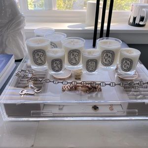 Set of 6 refilled diptyque candles